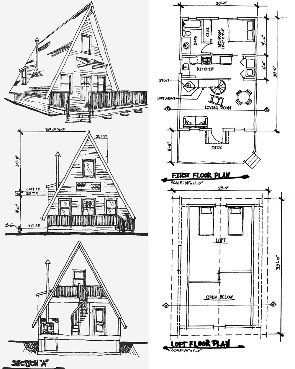 Medidas de uma casa alpina pré-fabricada completa