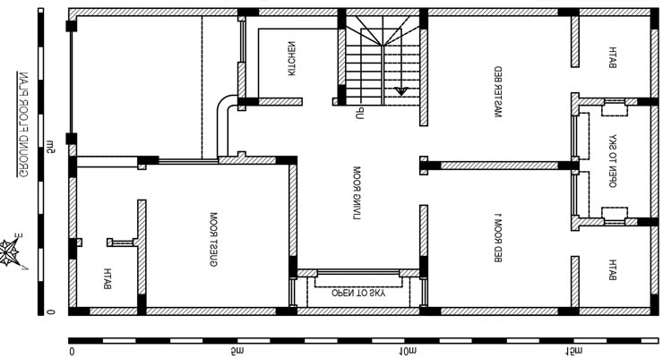 Plantas de um modelo de casa de construção a seco